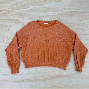Cropped Fuzzy Orange Sweater